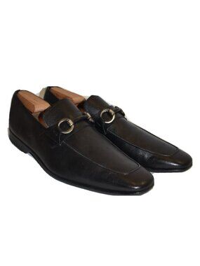 Magnanni Horsebit Leather Loafer Size 10 M Black 16482 DD32